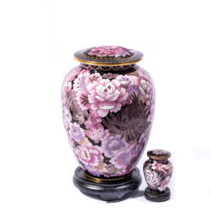 紫牡丹景泰蓝骨灰瓮